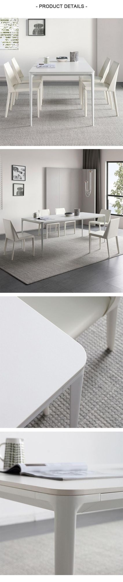 Modern Designer Saddle Leather Aluminum Alloy Table Dining Set