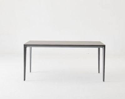 Modern Luxury Aluminium Alloy Sintered Stone Dining Table