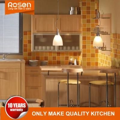 Modern Simple Customized Modular MDF Melamine Warm-Toned Kitchen Cabinet