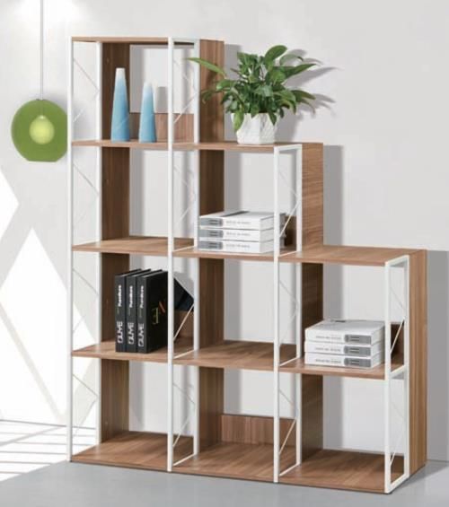 Home or Office Display Shelf Flexible Combination Modern European Style Movable Wood Bookcase