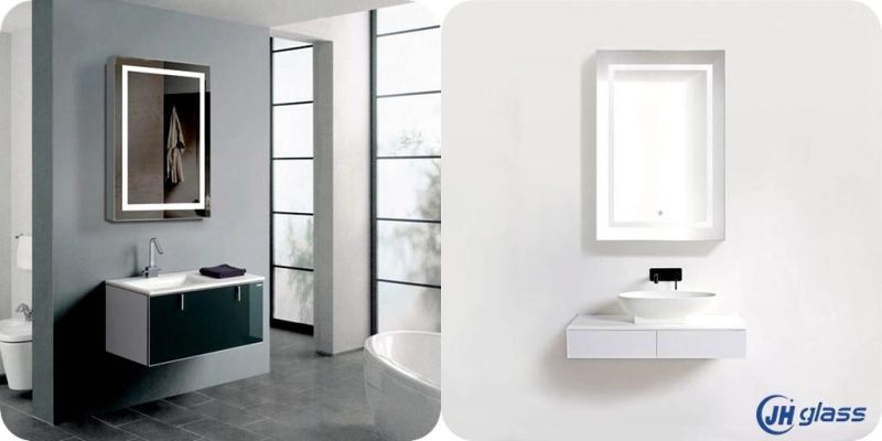 Single Door LED Wall Mount Mirrored Lighted Medicine Cabinet with Vanity Featuring Adjustable Tempered Glass Shelves