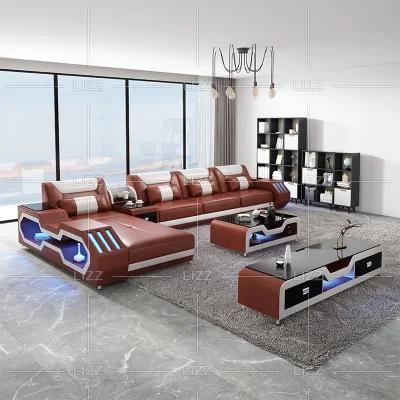 High A Grade Modern Fashioned Design European Living Room Leisure Genuine Leather Sofa