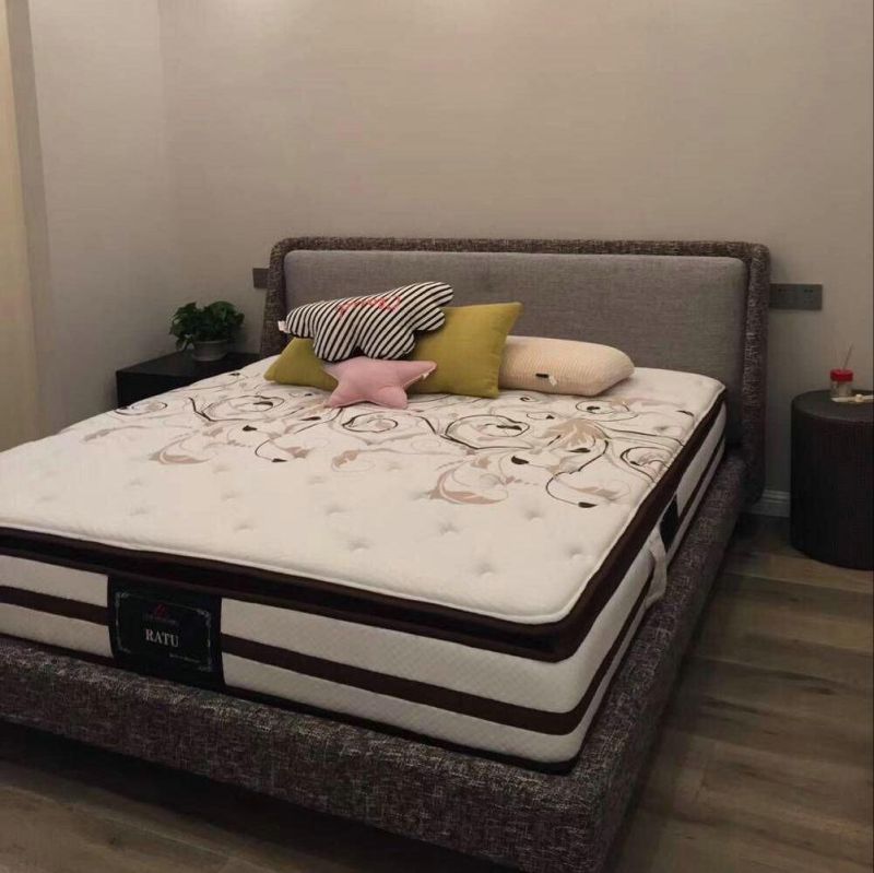 Modern Chinese Wholesale Bedroom Upholstered Bed with Metal Feet Double Bed