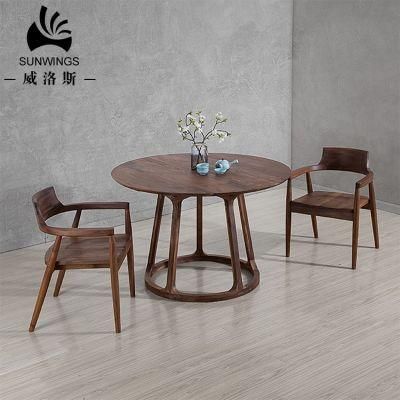 Aas Solid Wood Base Round Dining Table Matching Solid Wood/Veneer Top