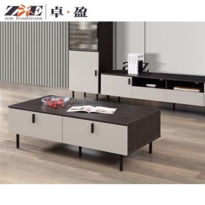 New Arrival Home Living Room Furniture MDF Top Coffee Table Square Center Table with Storage