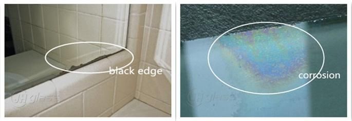 Waterproof Frameless Bathroom Mirror, Made of Polished Edge Silver Mirror Glass, Can Be in Square, Round, Oval or Irregular Shapes