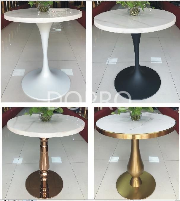 Gold Negociate Table with Marble Top