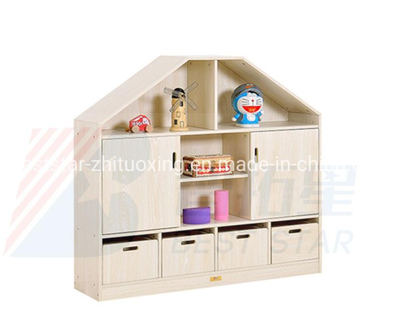 Wood Kids Wardrobe Cabinet,Playroom Toy Display Cabinet,Book Shelf Cabinet,Children Toy Storage Cabinet,Kindergarten and Preschool Furniture Classroom Cabinet