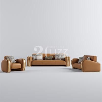 Newfashioned Modern Design Living Room Furniture Luxury Home Center Italian Leather Leisure Sofa