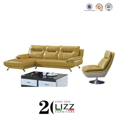 Commercial Office Hotel Furniture L Shape Sectional Corner Genuine Leather Couch