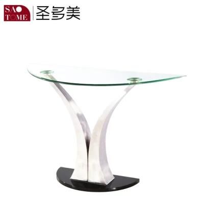 Furniture Top 8mm Transparent Glass Bottom High Gloss Black MDF 25mm Coffee Table