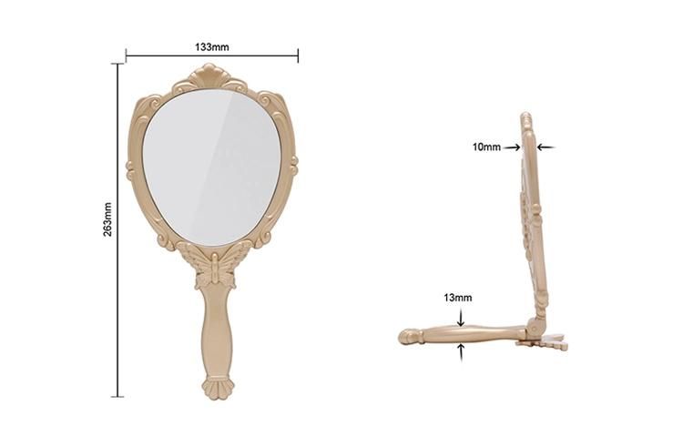 Hot Selling High Definition Glass Delicate Pattern Framed Makeup Mirror Oval Mirror