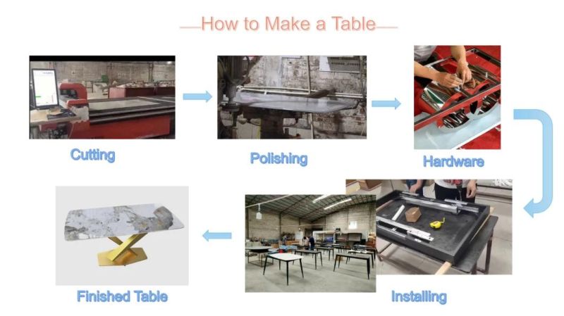 Modern Rock Board Furniture Carbon Steel V-Shaped Table