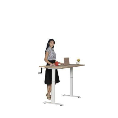 2 Legs Manual Adjustable Height Metal Office Desk Base Hand Crank Sit Stand Table Frame