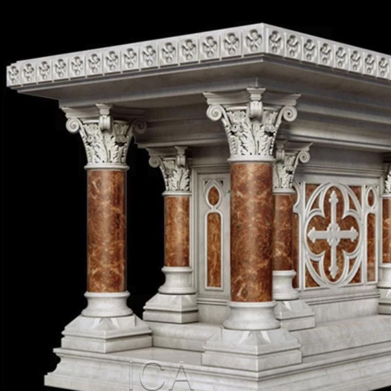 Wholesale Modern Hand Carved Marble Exquisite Pattern Church Altar Table