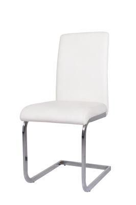Wholesale Home Outdoor Dining Room Furniture PU Leather Restaurant Office Dining Chair with Chromed Steel