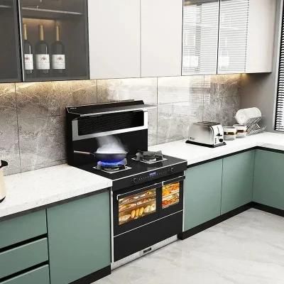Hotel Project Acrylic Combinations Style Kitchen Cabinet with Island Cabinet