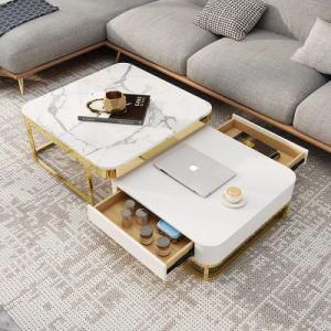 Luxury Modern White Stainless Steel Coffee Table