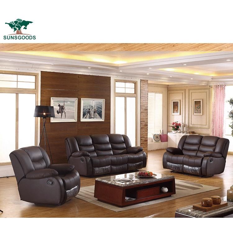 Living Room Sofas Recliners Sofa Furniture 5seater Electric Recliner Brown Leather Color