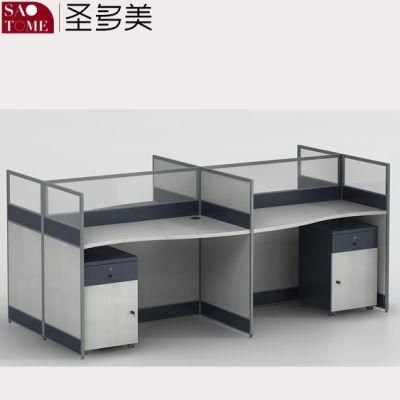 Office Furniture Includes Various Components Four-Person Desk with Movable Cabinet 2460*1320*1020mm