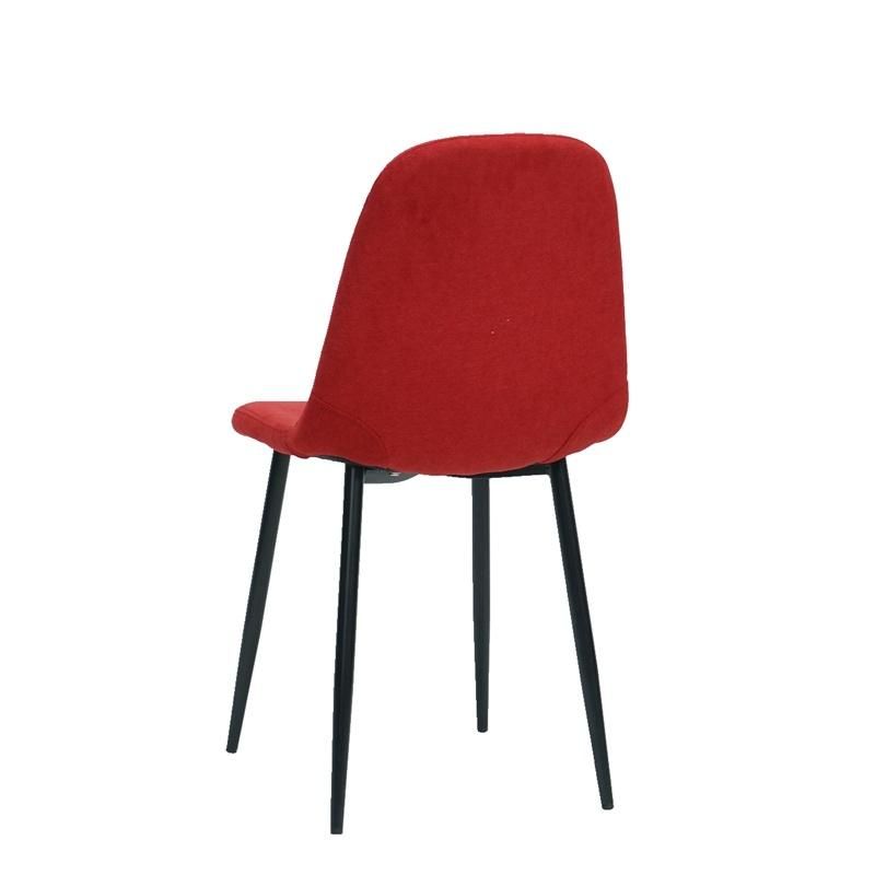 High Quality Room Furniture Chair with Luxury Fabric Red Dining Chair