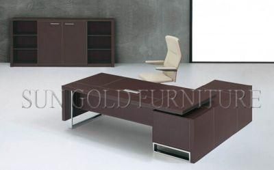 Luxury 2.2m L-Shape Office Teak Color Table Executive Desk (SZ-OD481)