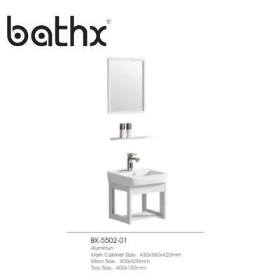 Modern Design Household Set Aluminum Bathroom Cabinet Vanity with Wash Basin Guaranteed Quality Space Saving Cabinets