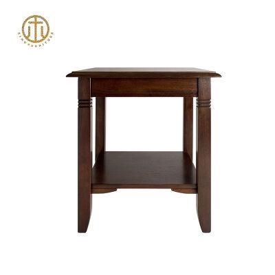 Modern Pine Customizable Brown Multifunctional Bedside Table