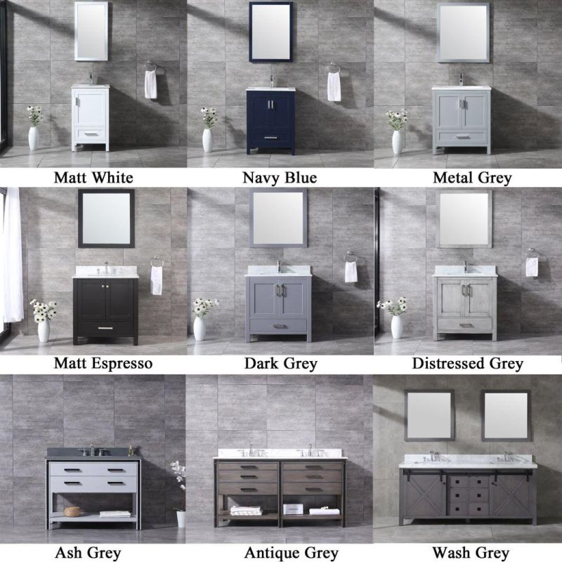 USA Style Double Sinks Freestanding Solid Wood Bath Cabinet Furniture