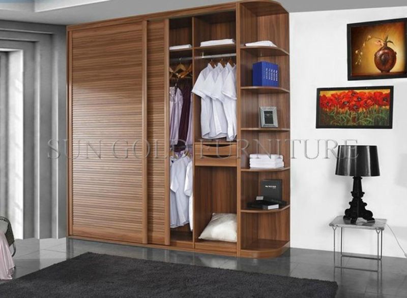 White High Gloss Living Room Furniture Long Handle Wooden Swing Door Wardrobe