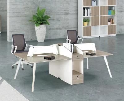 European Modern Office Furniture Partition 4 Seats Staff Workstation with Storage