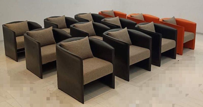 2021 New Design Hard Saddle Leather Hotel Armchair Upholster Furniture