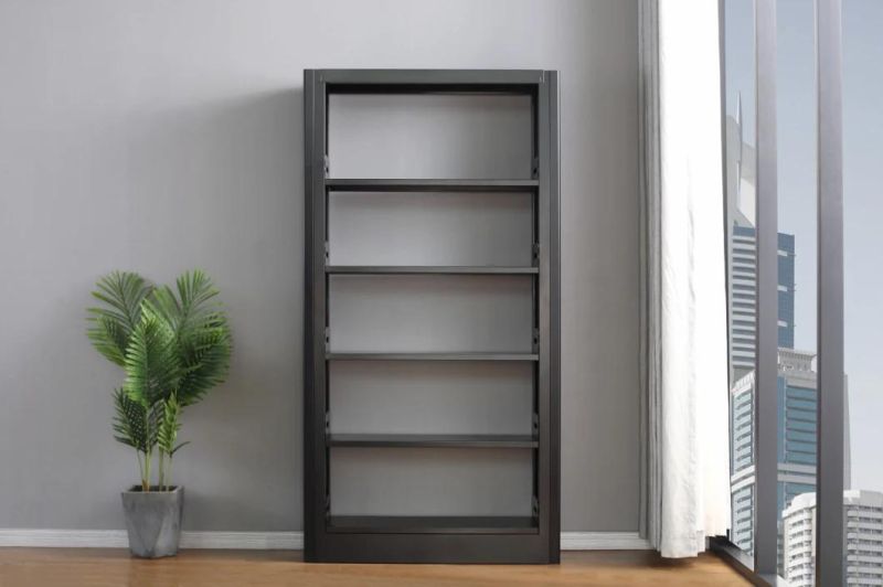 Modern Office Bookcase Black Metal Kids Bookshelf