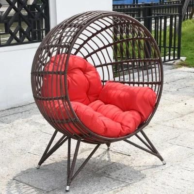 Modern Leisure Chair Garden Handmade Woven UV Resistance PE Rattan Wicker Swing Hanging Double Chair