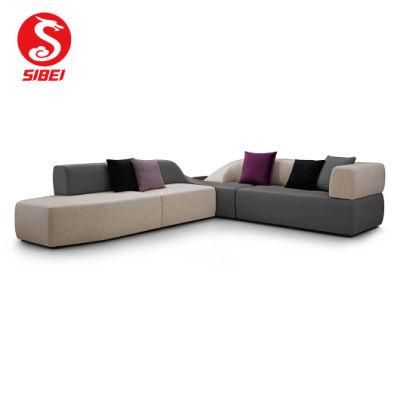 Italian Modern Couch Design Living Room Big Luxury Sectional Velvet Upholstery Fabric Sofa