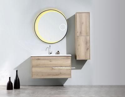 High Quality Modern Wall Mounted Bathroom Vanity Cabinet with LED Mirror and UV Painting