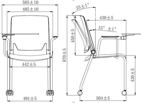 ABS Meeting Study Metal Staff Office Conference Mesh Chair
