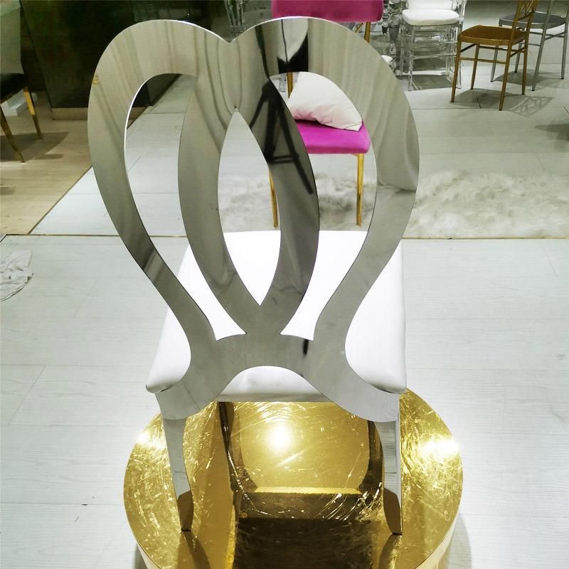 Luxury Gold Design Stainless Steel Butterfly Back Dining Chair with Seat Pad