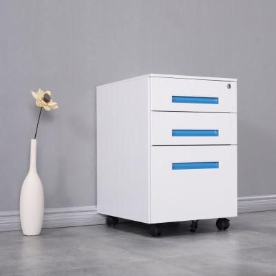 Best Sale Modern Office Reinforced Filing Cabinet Full Extension 3 Drawer Steel Mobile Cabinet Anti-Tilt Filing Storage Metal Moving Cabinet