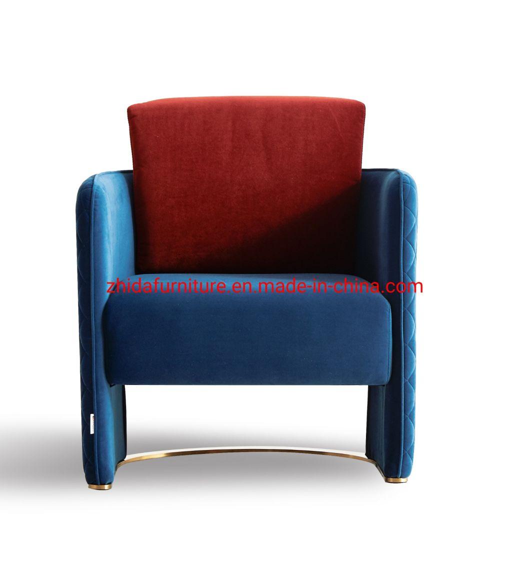 Luxury Hotel Villa Apartment Home Furniture Living Room Bedroom Armchair Armrest Single Velvet Sofa Leisure Chair