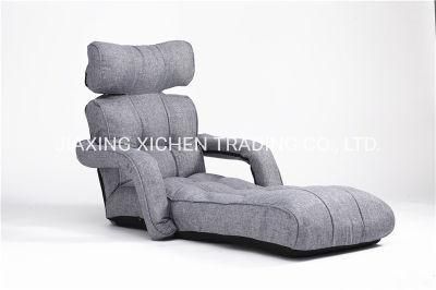 Modern Indoor &Outdoor Furniture Grey Fabric Leisure Lazy Floor Chair Daybed