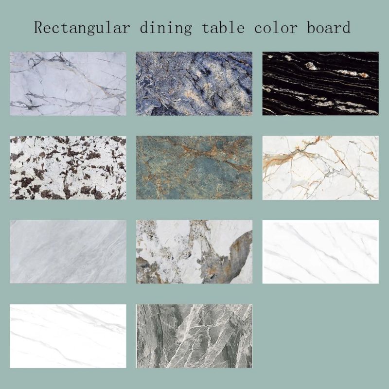 Modern Rock Board Furniture Saddle Leather Facing Dining Table