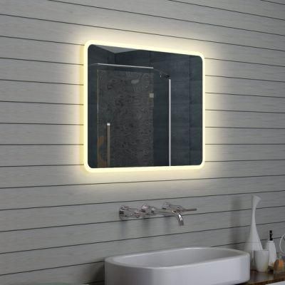 Hotel Decorative Wall Mounted Touch Sensor Frameless Lighted Backlit LED Bathroom Mirror