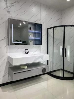 Modern Solid Wood Hotel Wall Mounted Complete Basin Bathroom Furniture