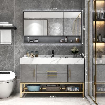 Exquisite Exterior Design White Wall Mounted Design Bathroom Vanity Cabinet with LED Mirror