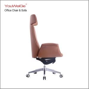 Tall Back Modern Executive Ergonomic Swivel PU Office Chair with Metal Aluminum Base