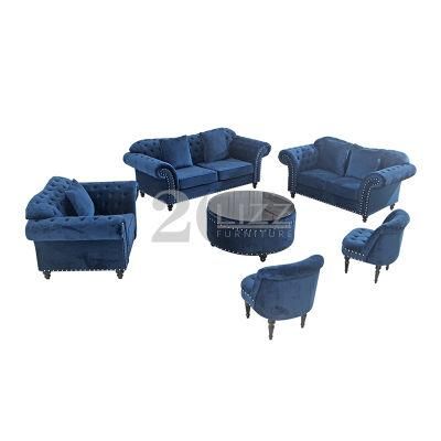 Furniture Fair Hot Sale Home Living Room Modern Furniture Velvet Fabric Sofa