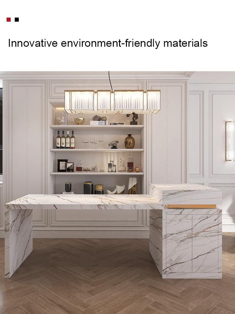 Modern Furniture Marble Sintered Stone Dining Table Pandora Kitchen Cabinet