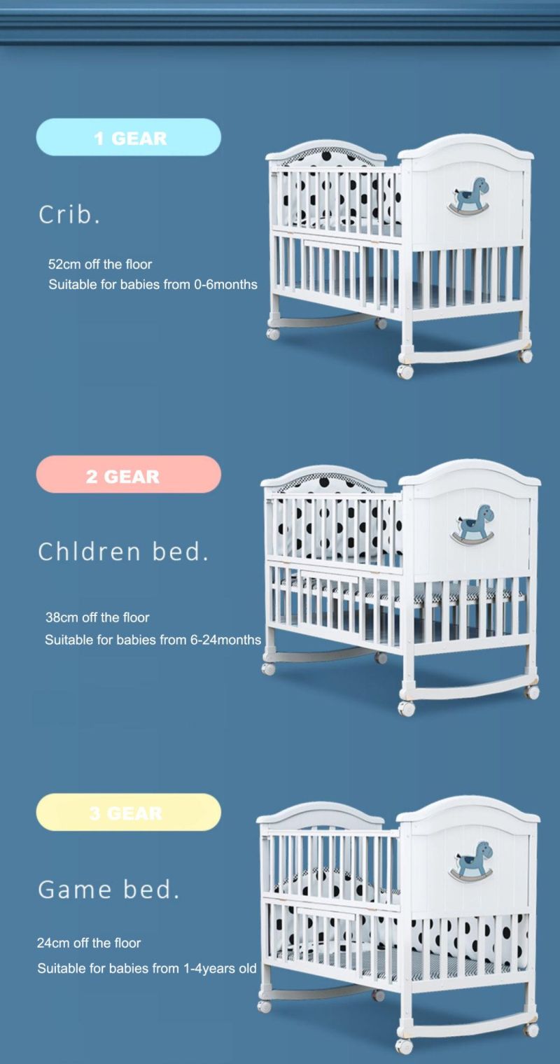 Convertible Baby Crib Furniture Sets Bed Extender and Changeable