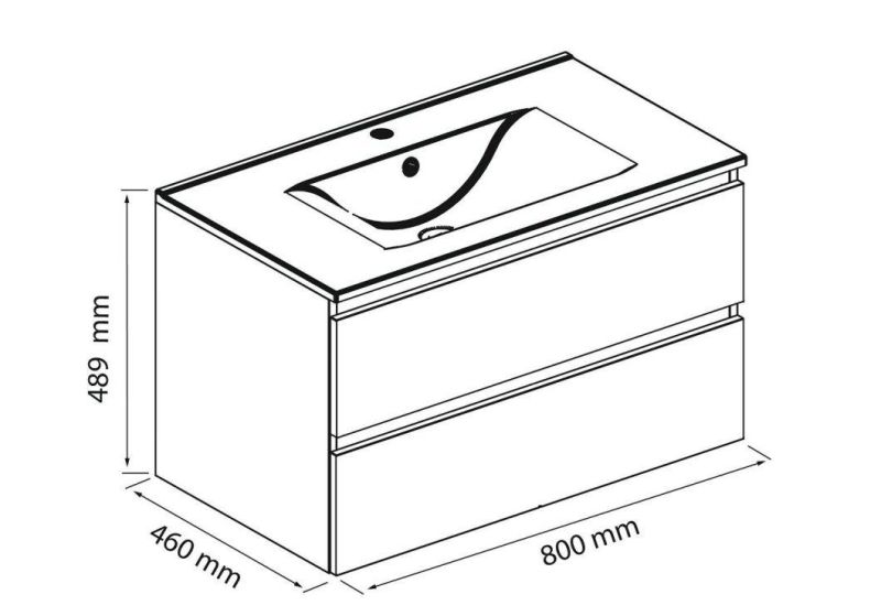 Bathroom Furniture Made Assembled with Soft Close Basin White Gloss 60/80/120 Cm